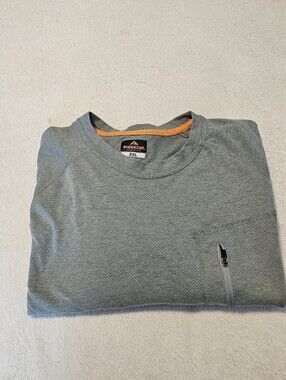 Ridgecut Toughwear Men's 2XL Grey Long Sleeve Crew Neck Shirt Zipper Pocket